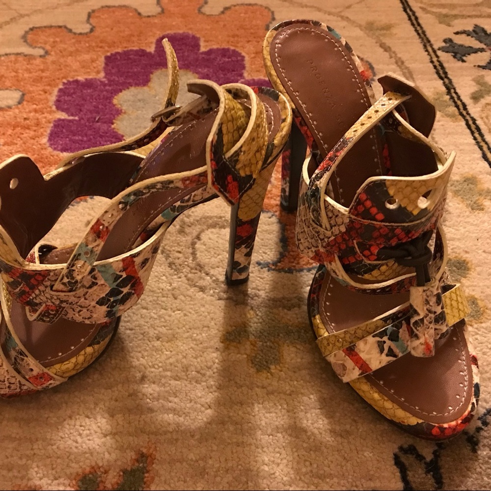 Proenza Schouler snakeskin multicolor heels
